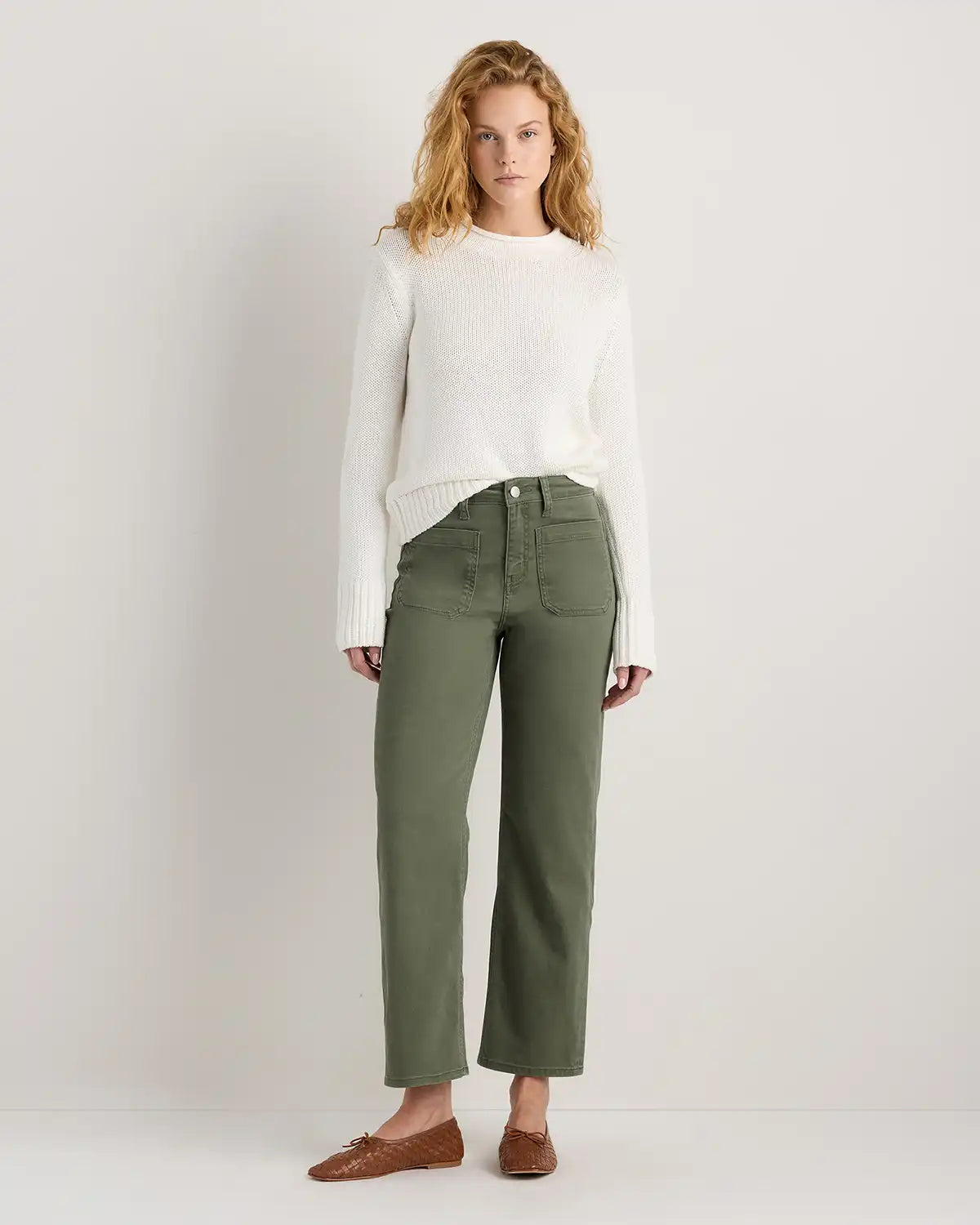 Bella Stretch Patch Pocket Wide Leg Jeans
