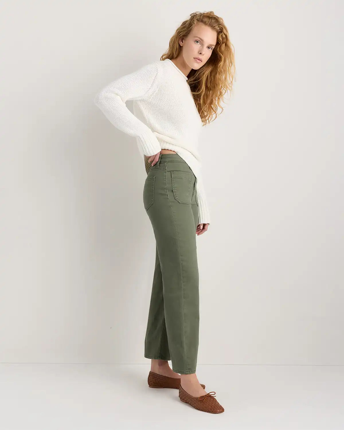 Bella Stretch Patch Pocket Wide Leg Jeans