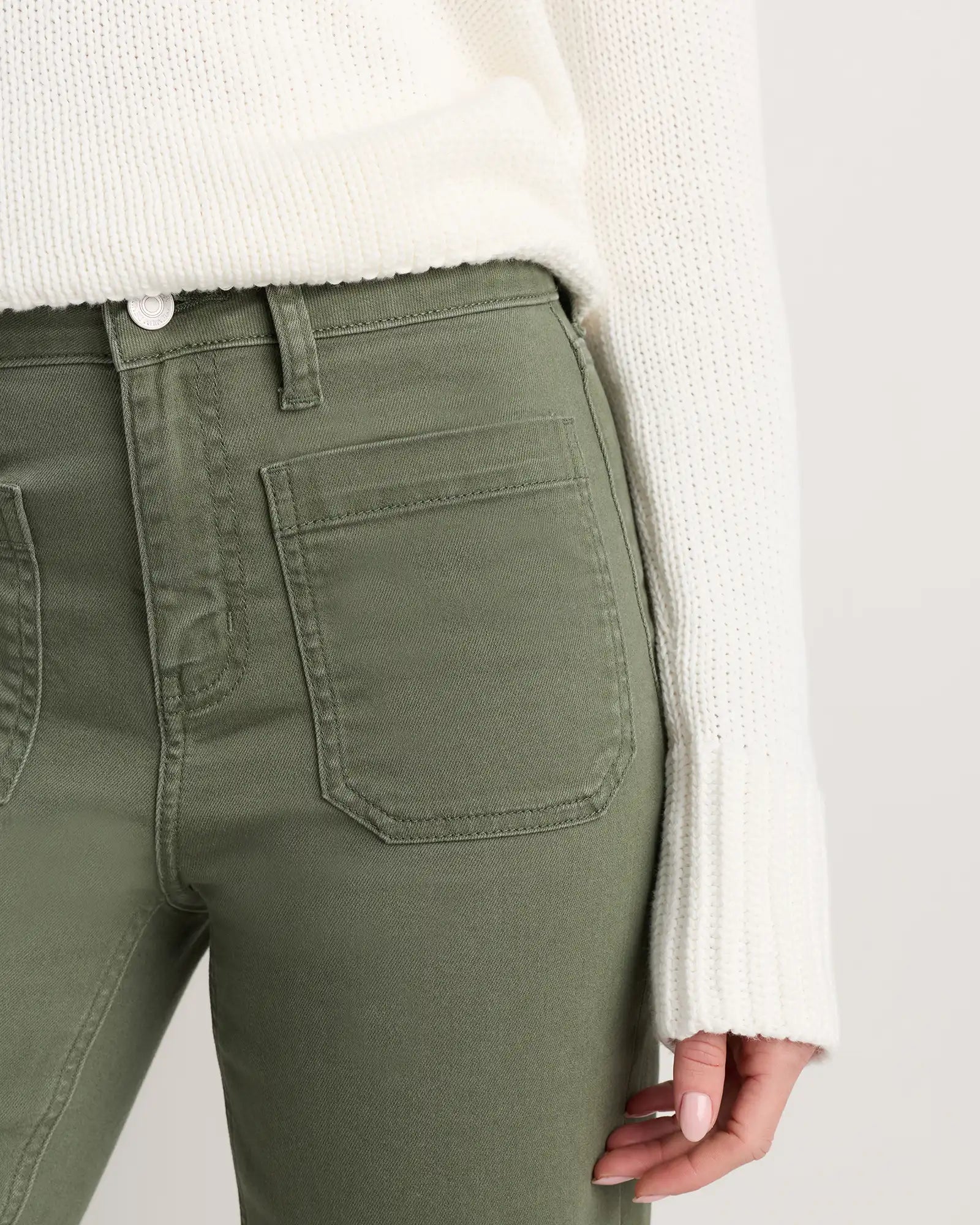 Bella Stretch Patch Pocket Wide Leg Jeans