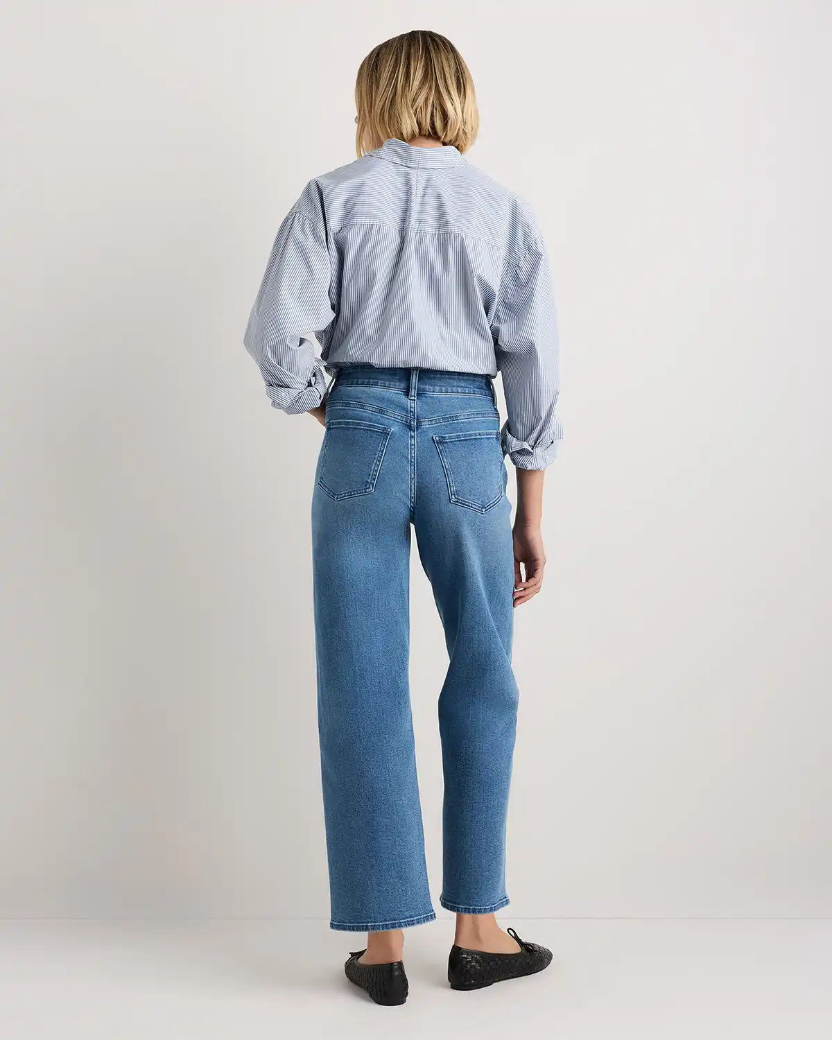 Bella Stretch Patch Pocket Wide Leg Jeans