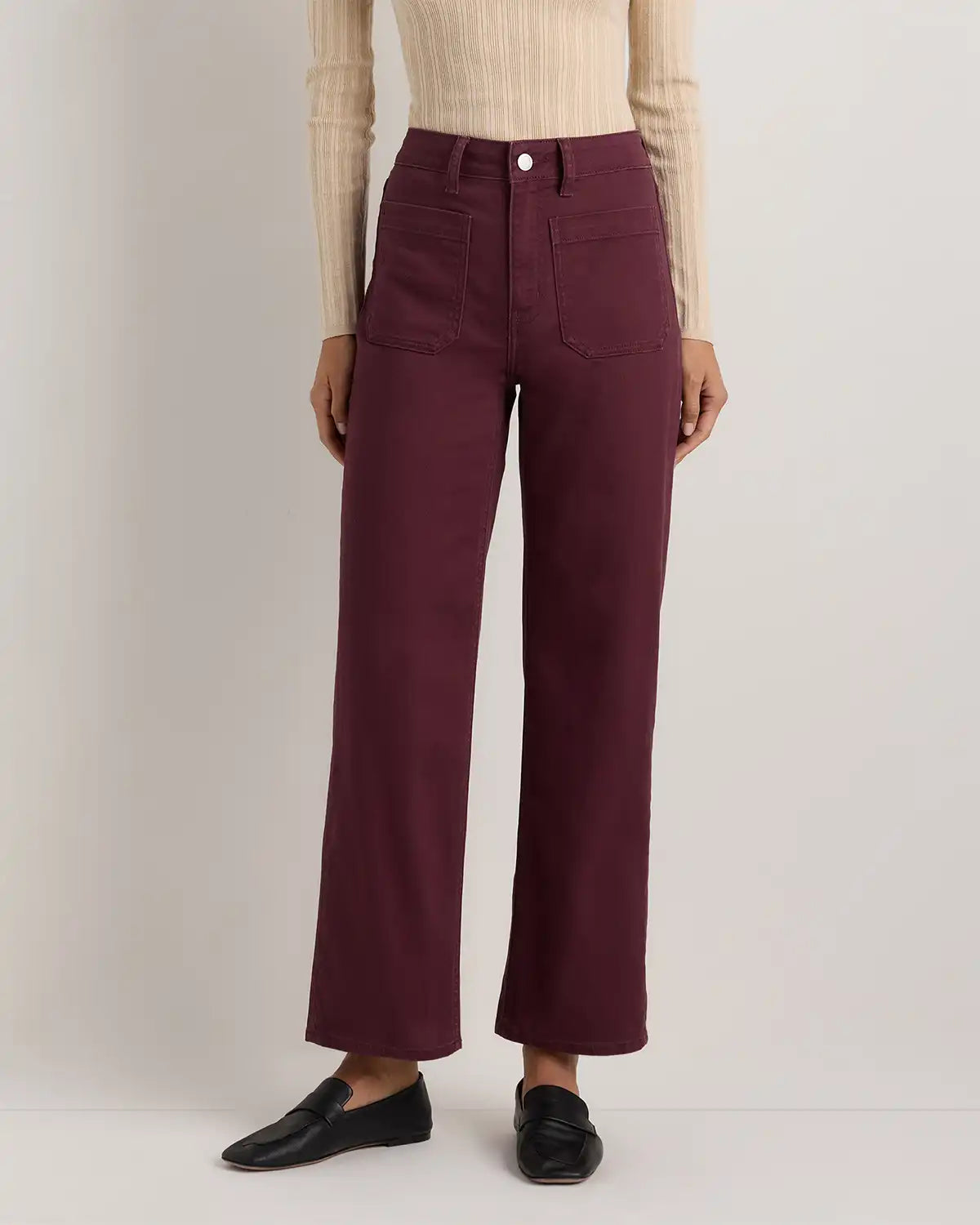 Bella Stretch Patch Pocket Wide Leg Jeans