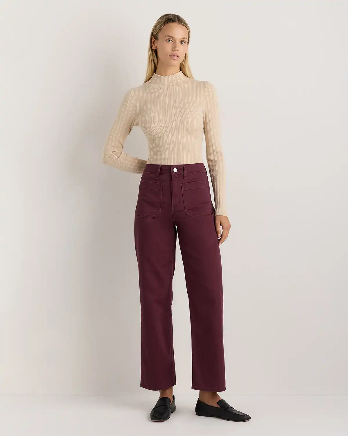 Bella Stretch Patch Pocket Wide Leg Jeans