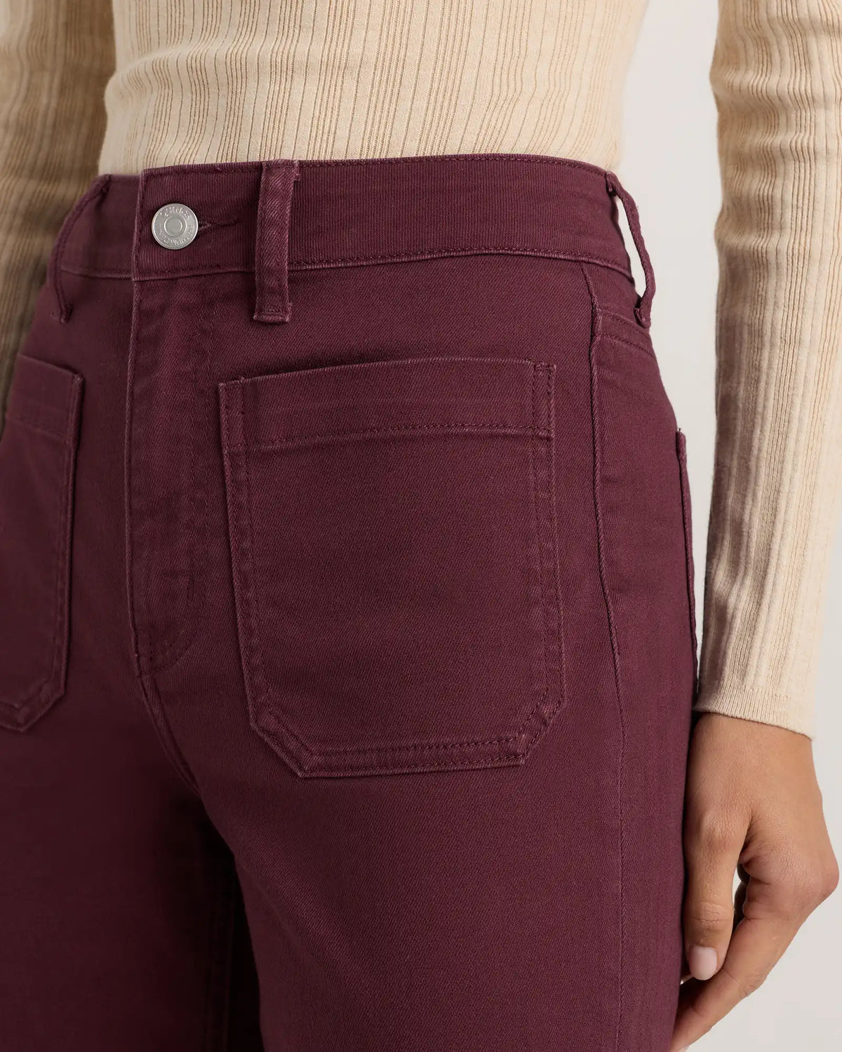 Bella Stretch Patch Pocket Wide Leg Jeans