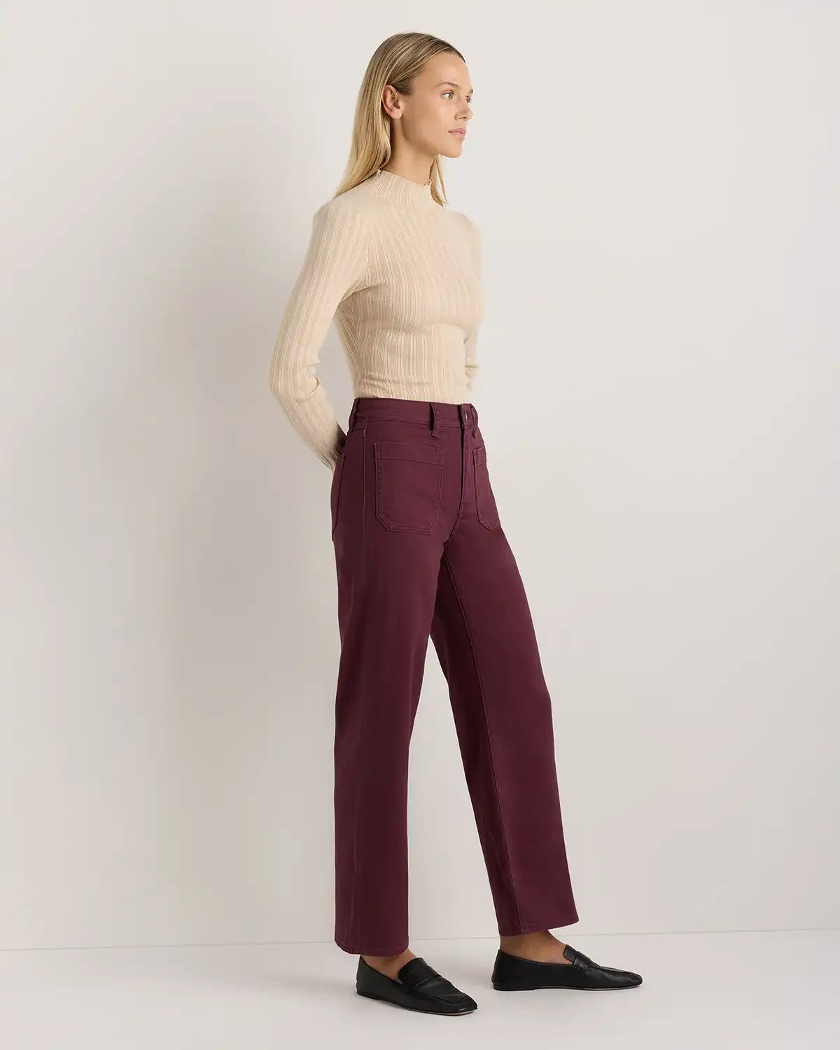 Bella Stretch Patch Pocket Wide Leg Jeans