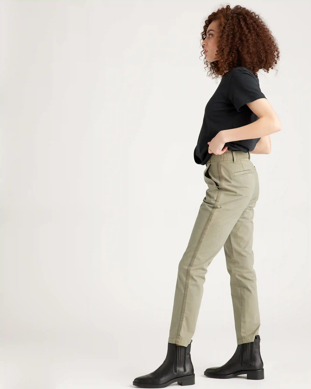 Stretch Cotton Twill Girlfriend Chino Pants