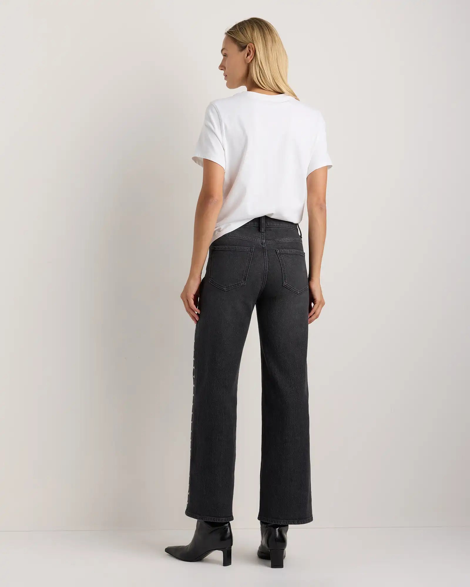 Bella Stretch Studded Relaxed Straight Jeans