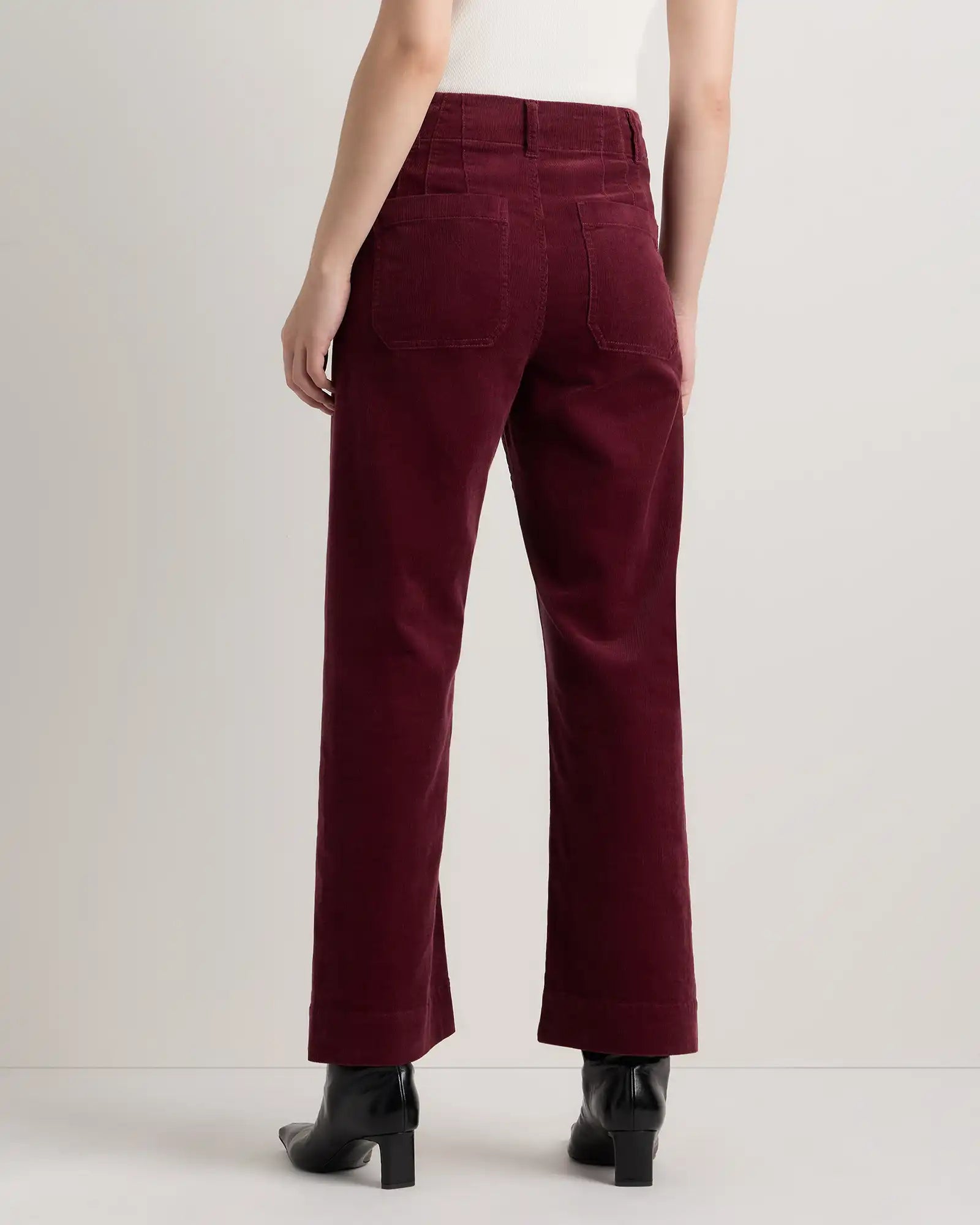 Organic Stretch Corduroy Cropped Wide Leg Pants