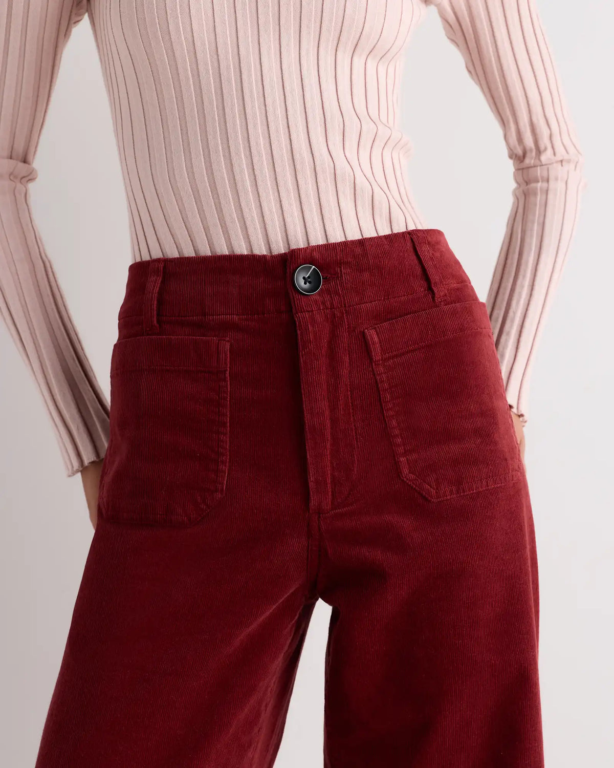 Organic Stretch Corduroy Cropped Wide Leg Pants