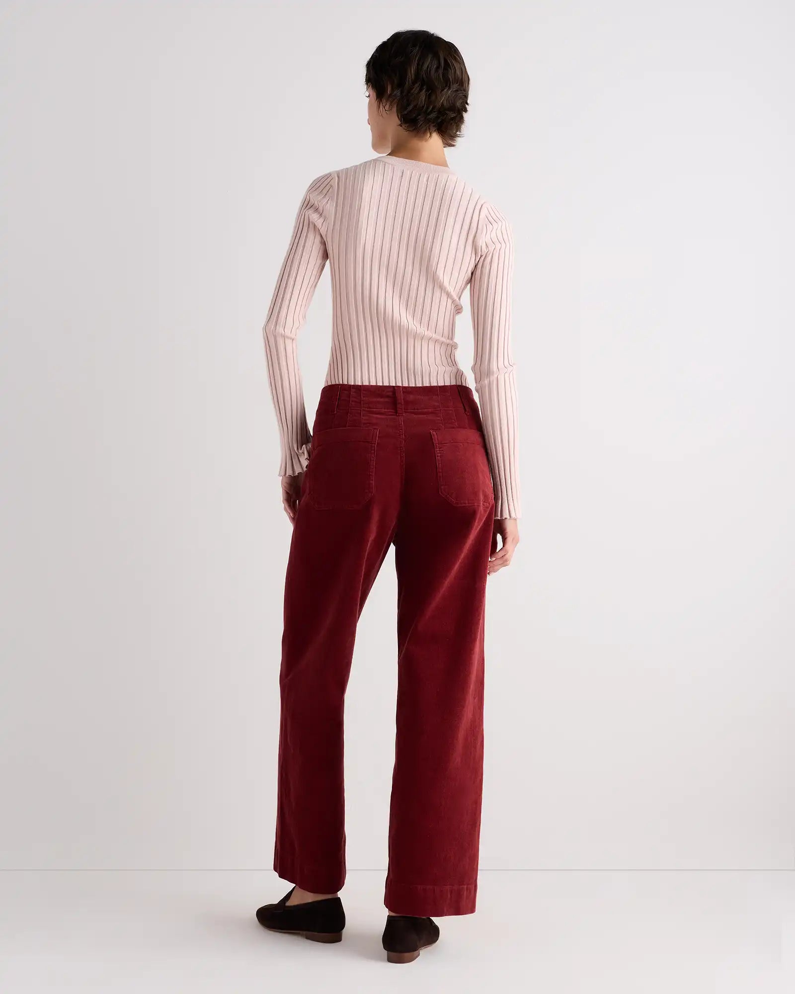 Organic Stretch Corduroy Cropped Wide Leg Pants