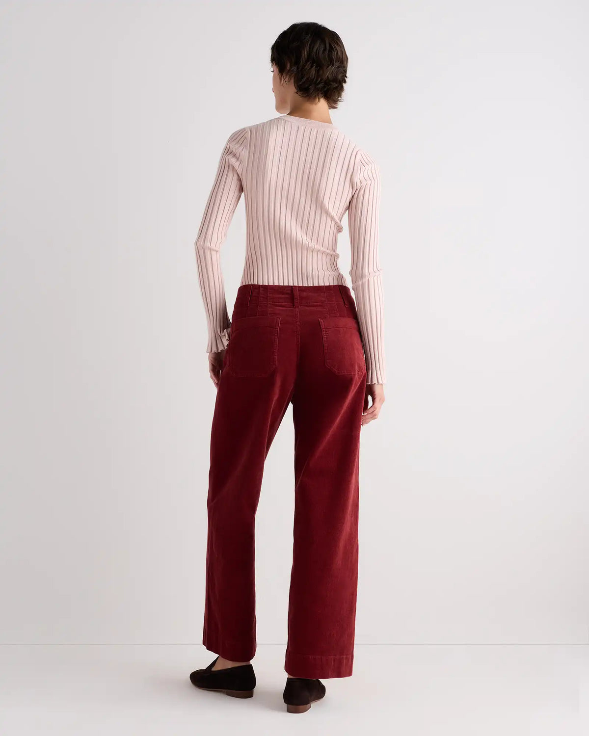 Organic Stretch Corduroy Cropped Wide Leg Pants