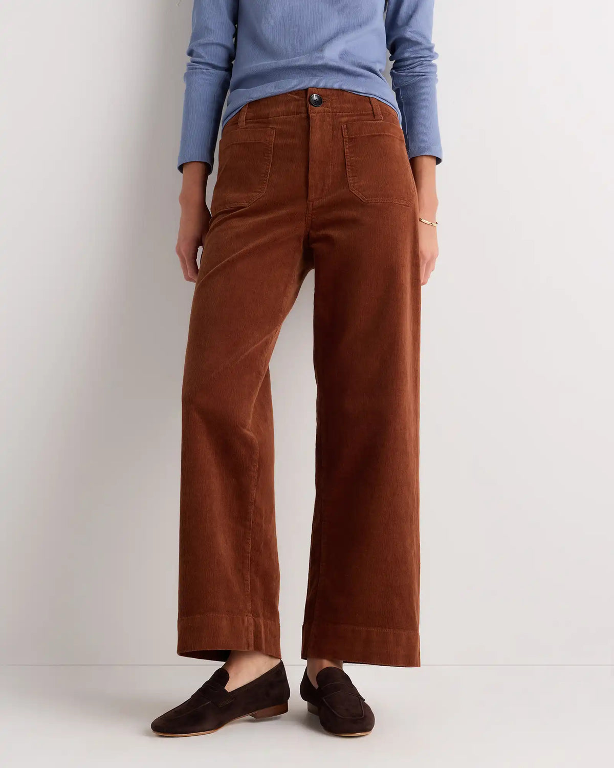 Organic Stretch Corduroy Cropped Wide Leg Pants