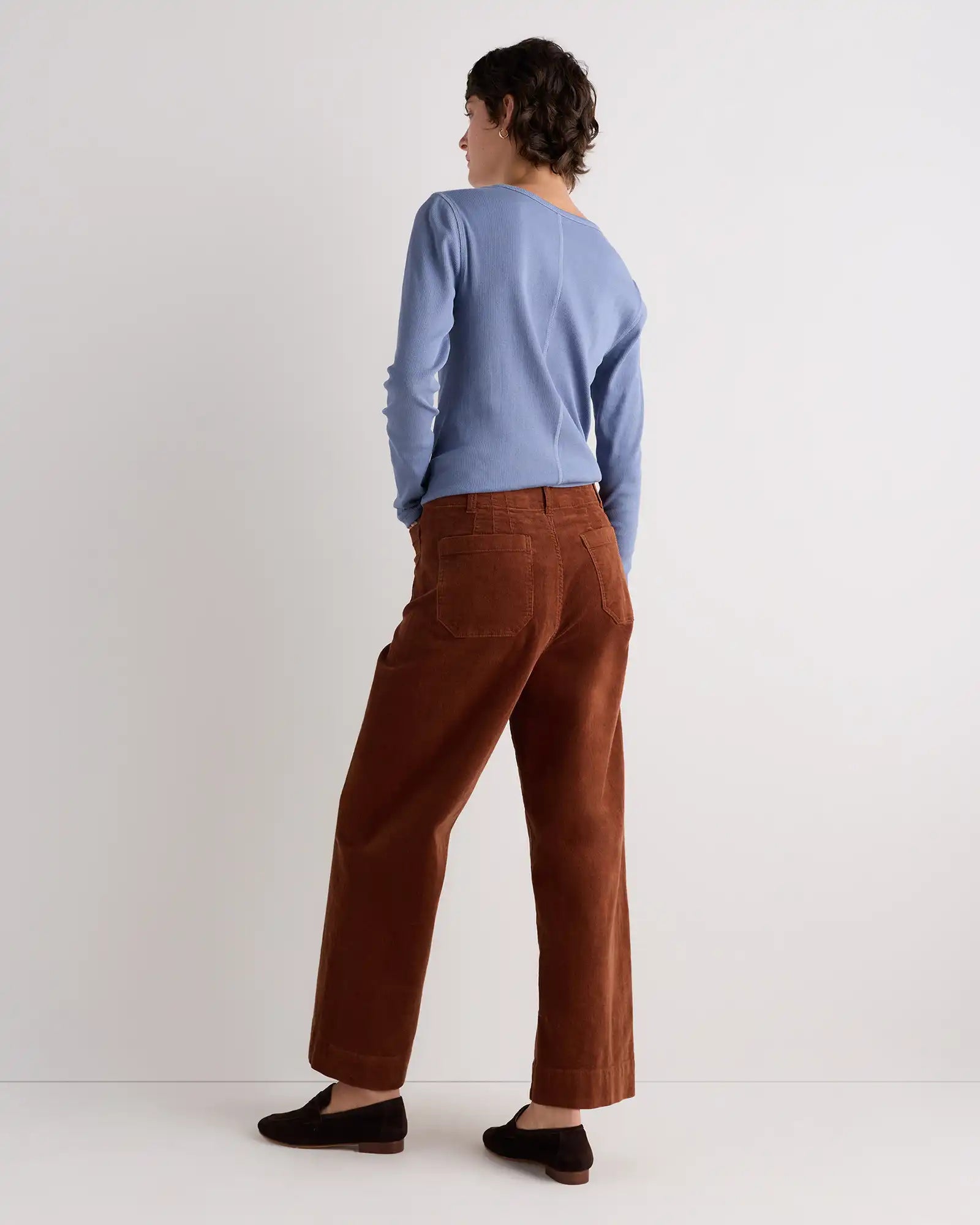 Organic Stretch Corduroy Cropped Wide Leg Pants