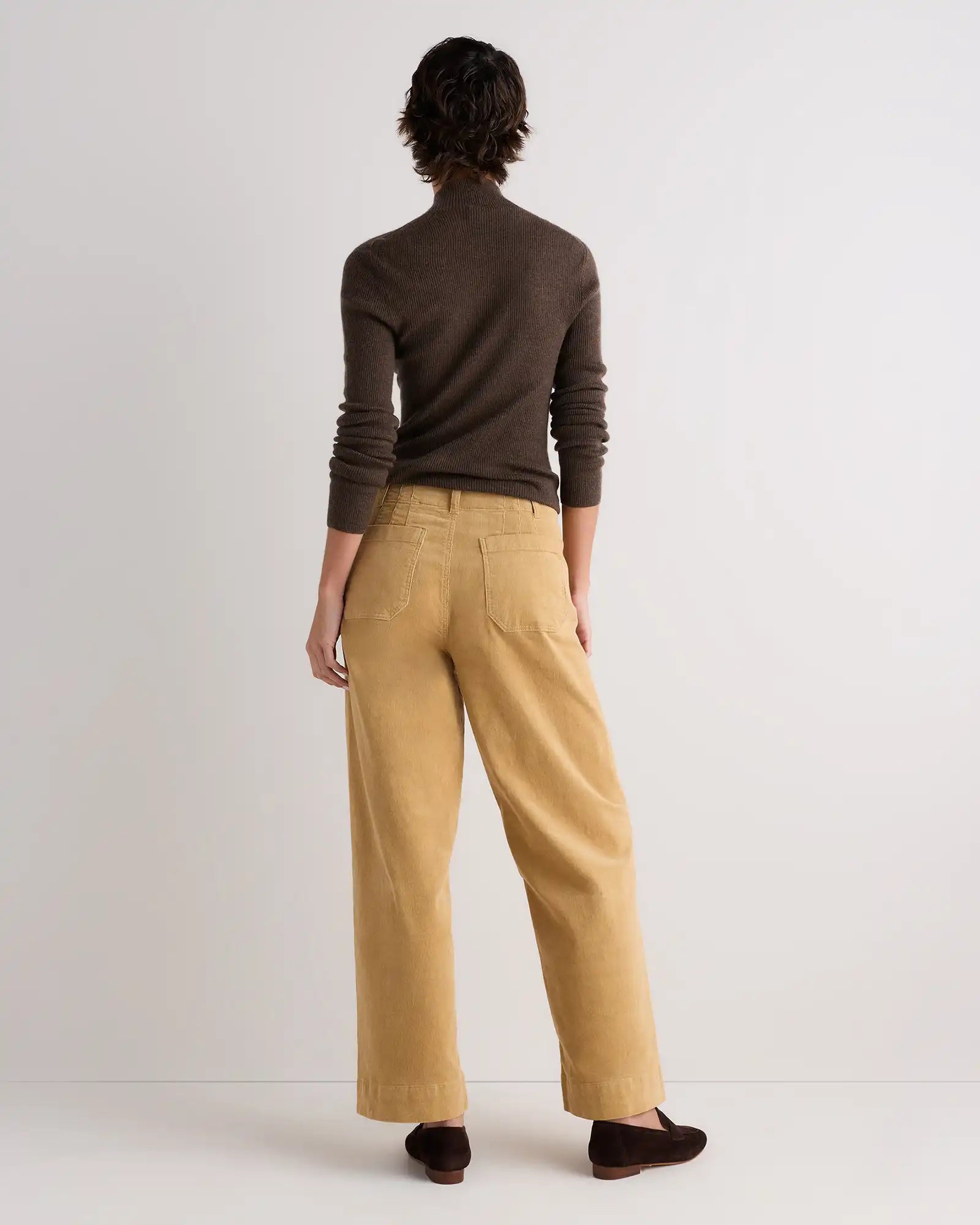 Organic Stretch Corduroy Cropped Wide Leg Pants