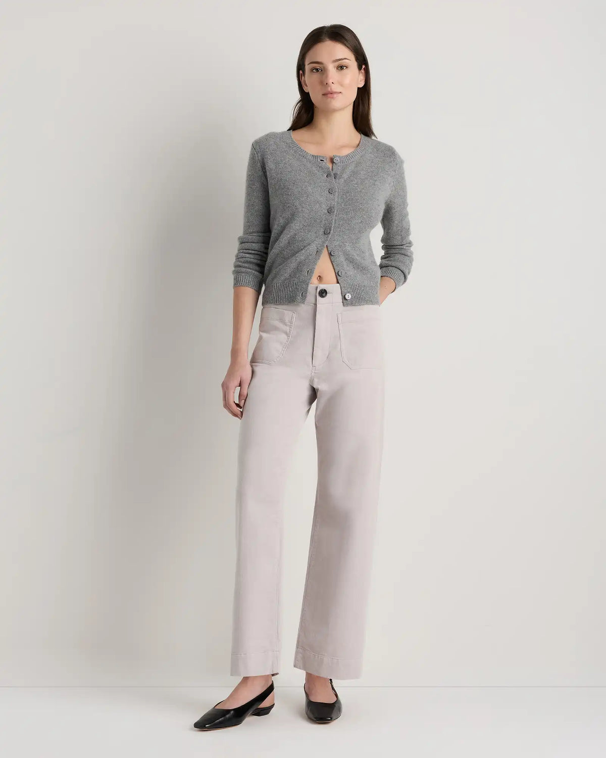 Organic Stretch Corduroy Cropped Wide Leg Pants
