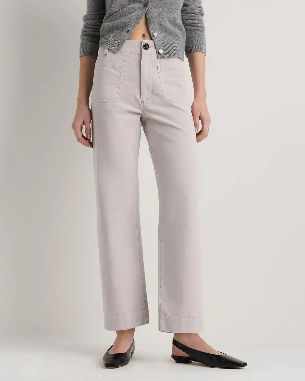 Organic Stretch Corduroy Cropped Wide Leg Pants