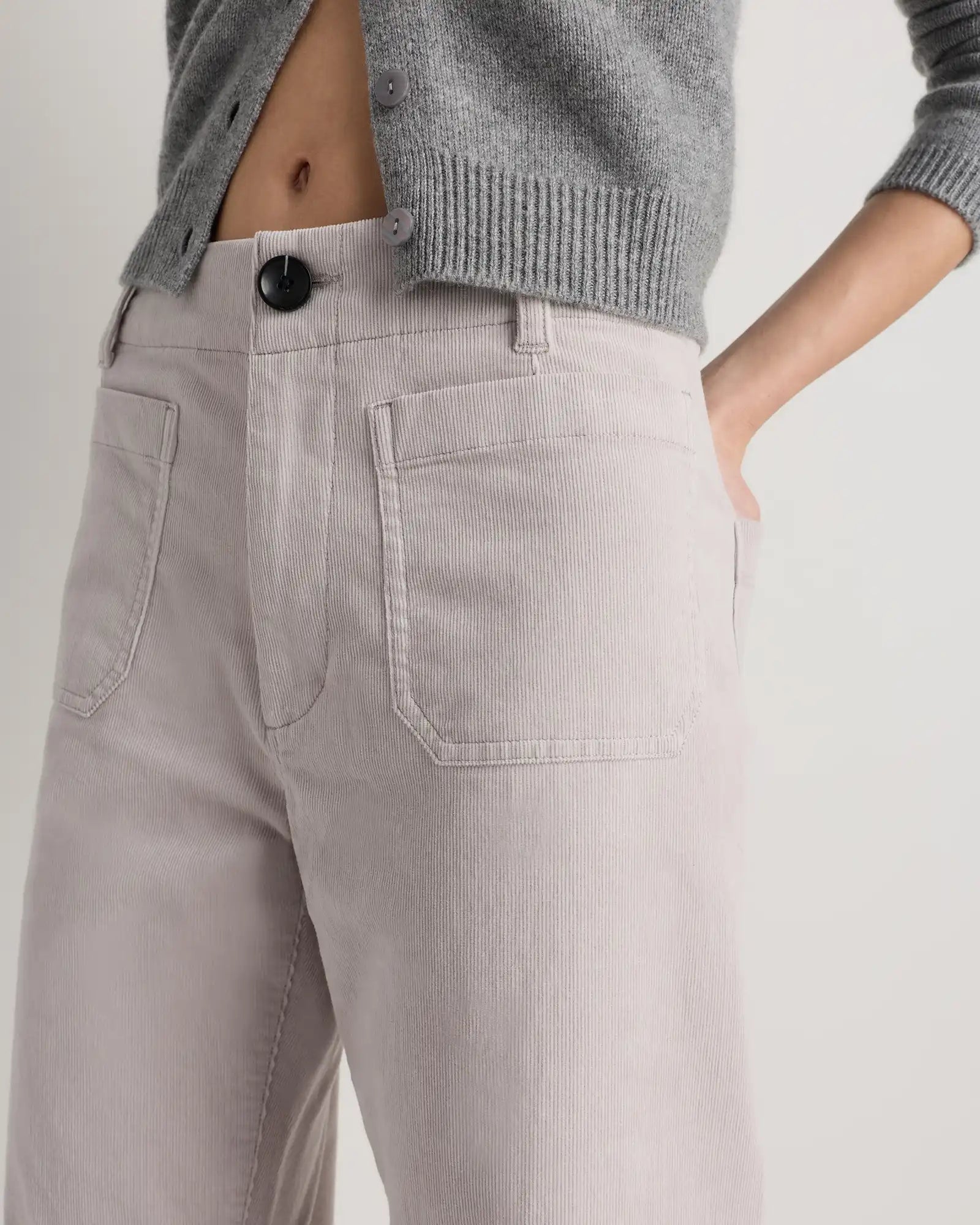 Organic Stretch Corduroy Cropped Wide Leg Pants