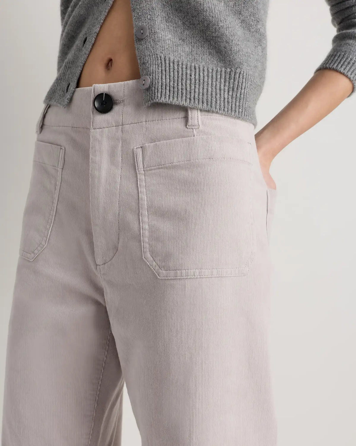 Organic Stretch Corduroy Cropped Wide Leg Pants