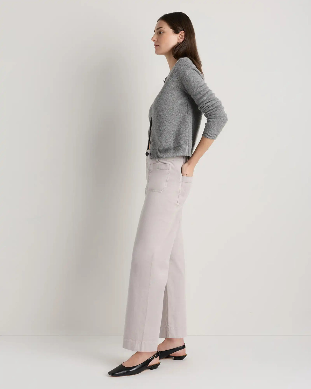 Organic Stretch Corduroy Cropped Wide Leg Pants
