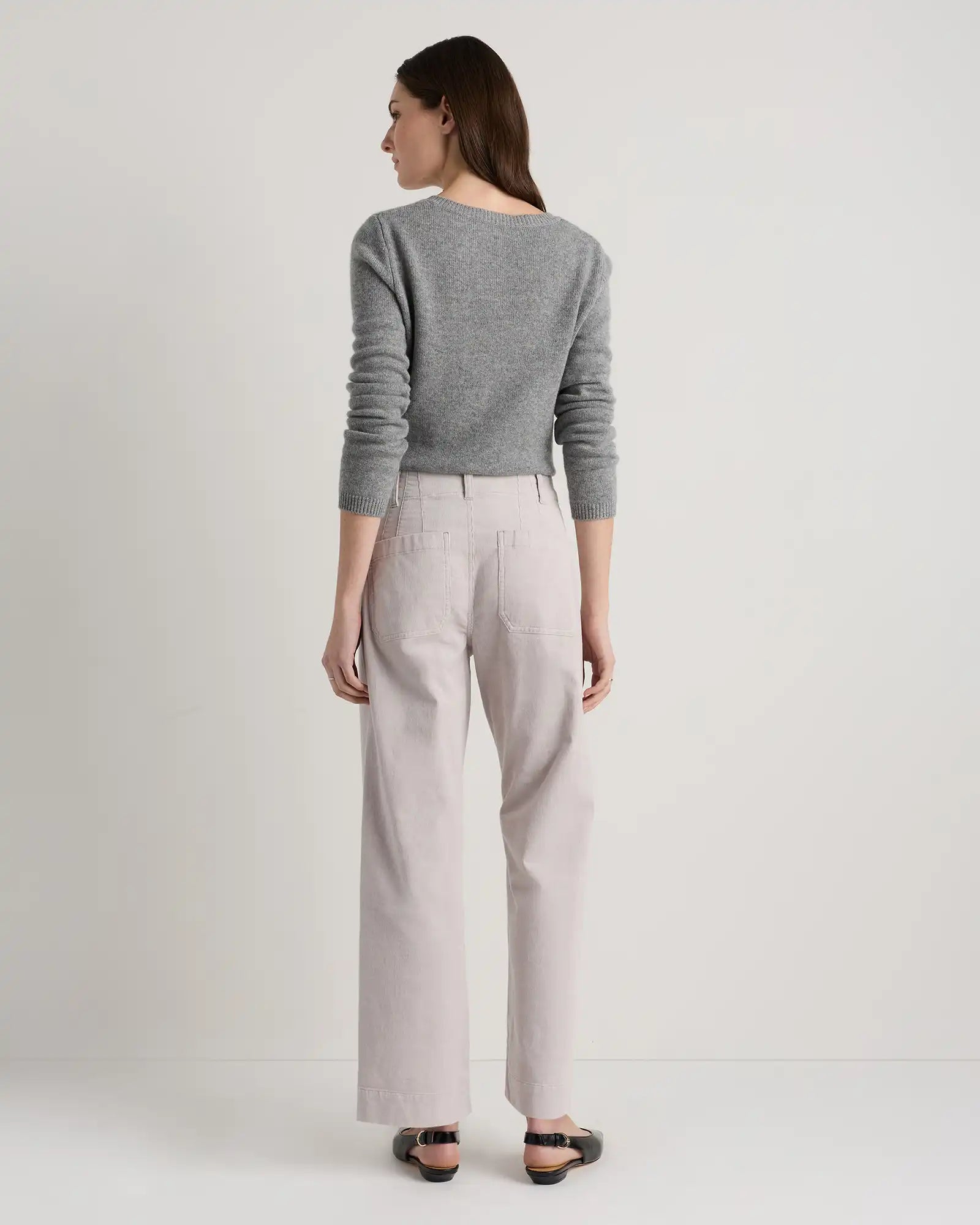 Organic Stretch Corduroy Cropped Wide Leg Pants