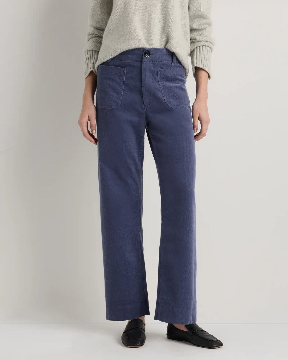 Organic Stretch Corduroy Cropped Wide Leg Pants