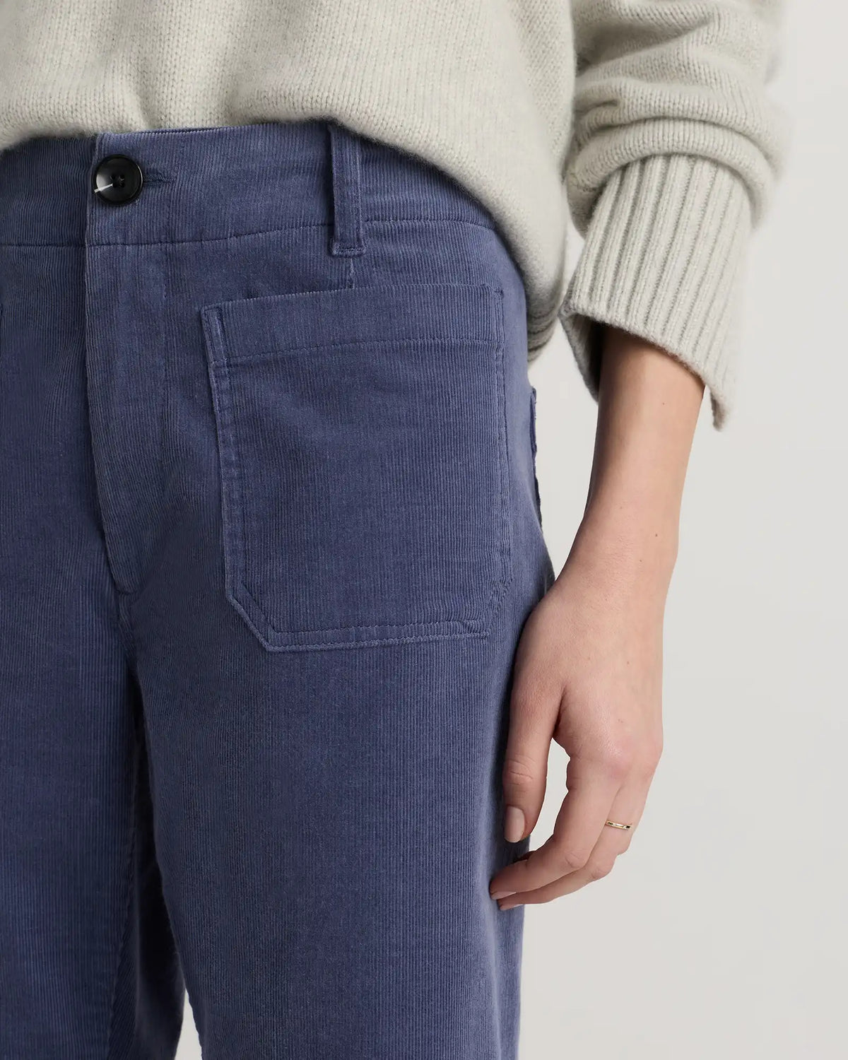 Organic Stretch Corduroy Cropped Wide Leg Pants