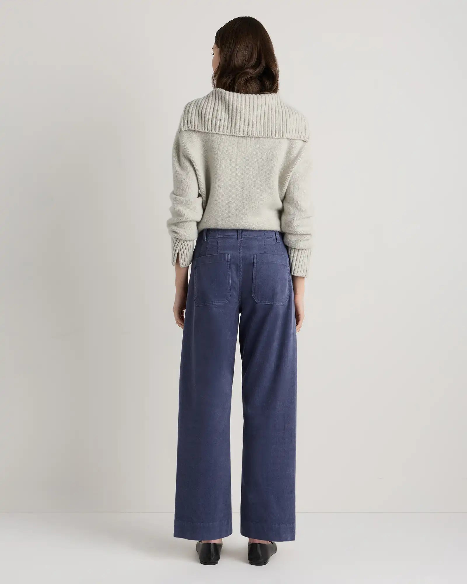 Organic Stretch Corduroy Cropped Wide Leg Pants