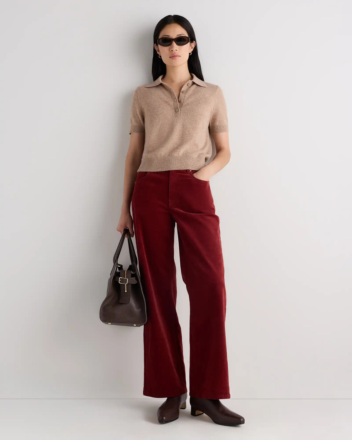 Organic Stretch Corduroy Wide Leg Pants