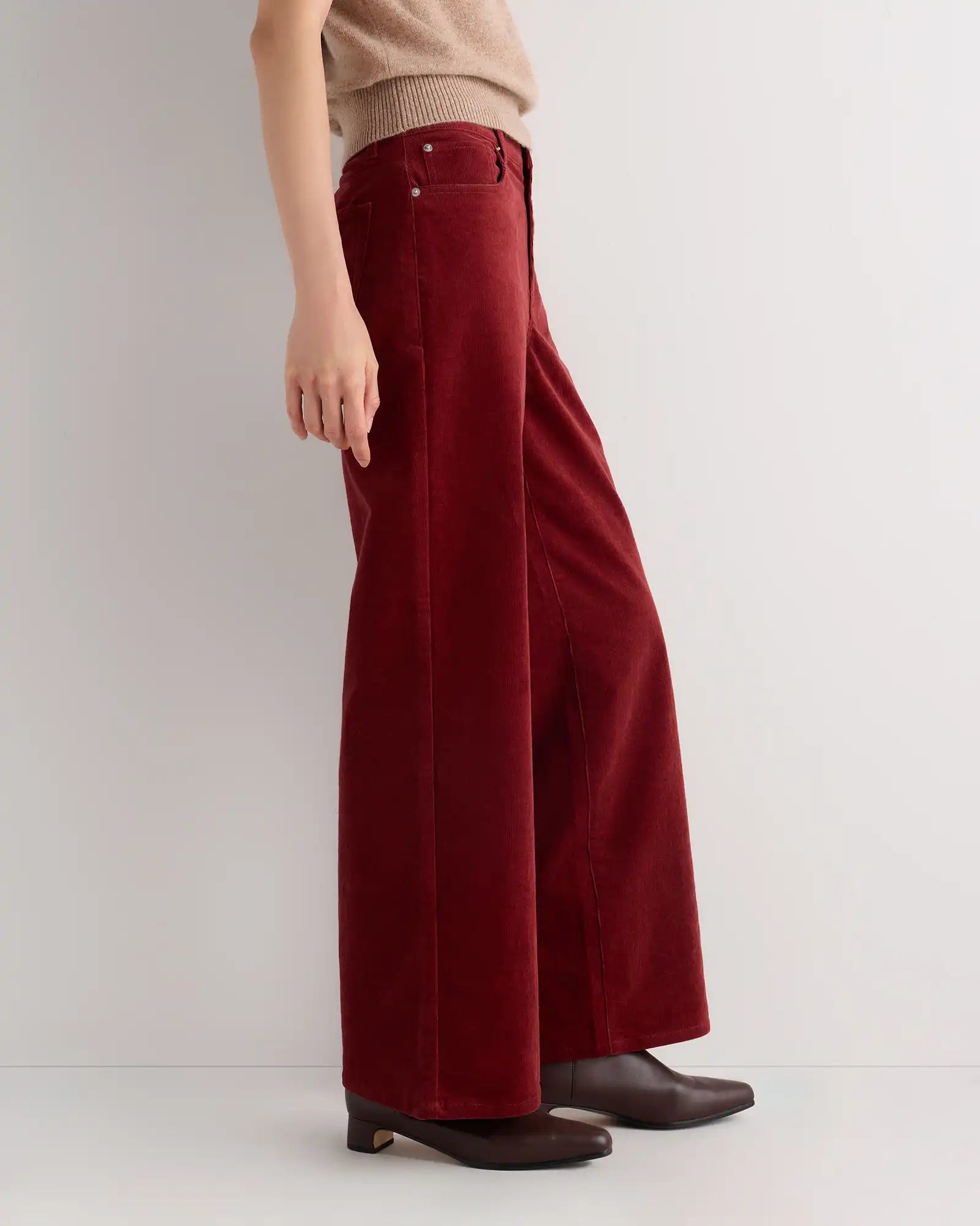 Organic Stretch Corduroy Wide Leg Pants