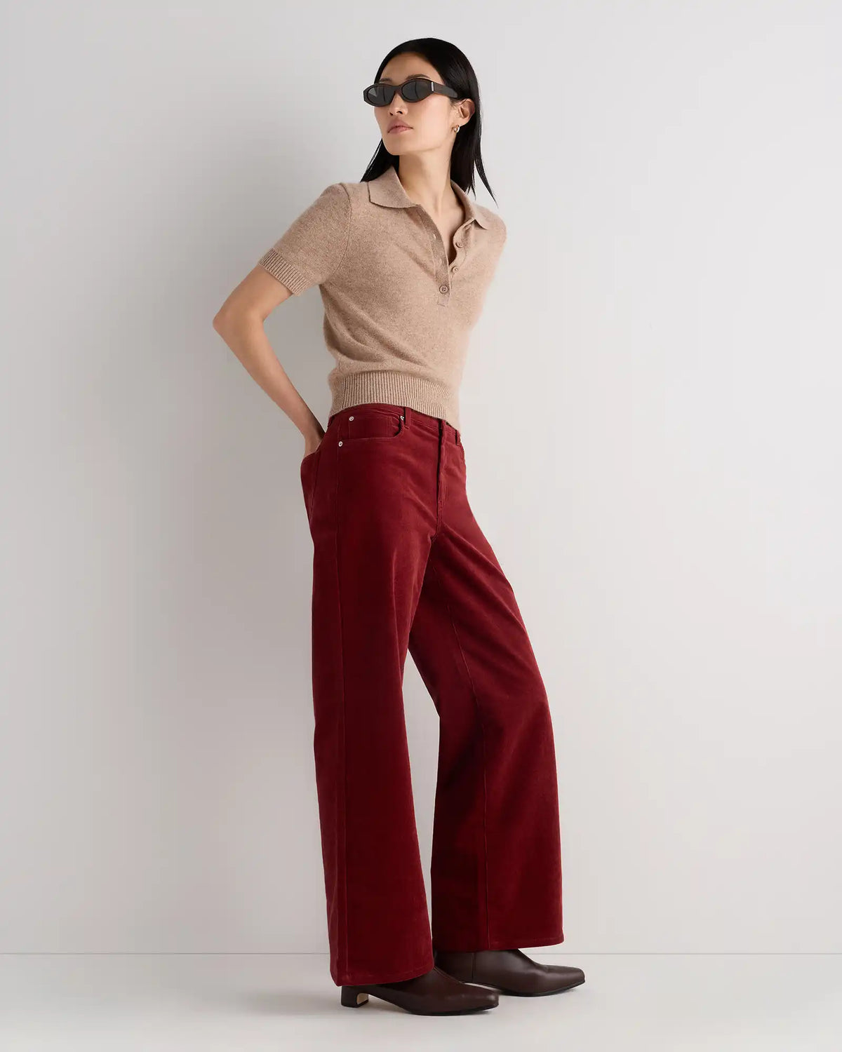Organic Stretch Corduroy Wide Leg Pants