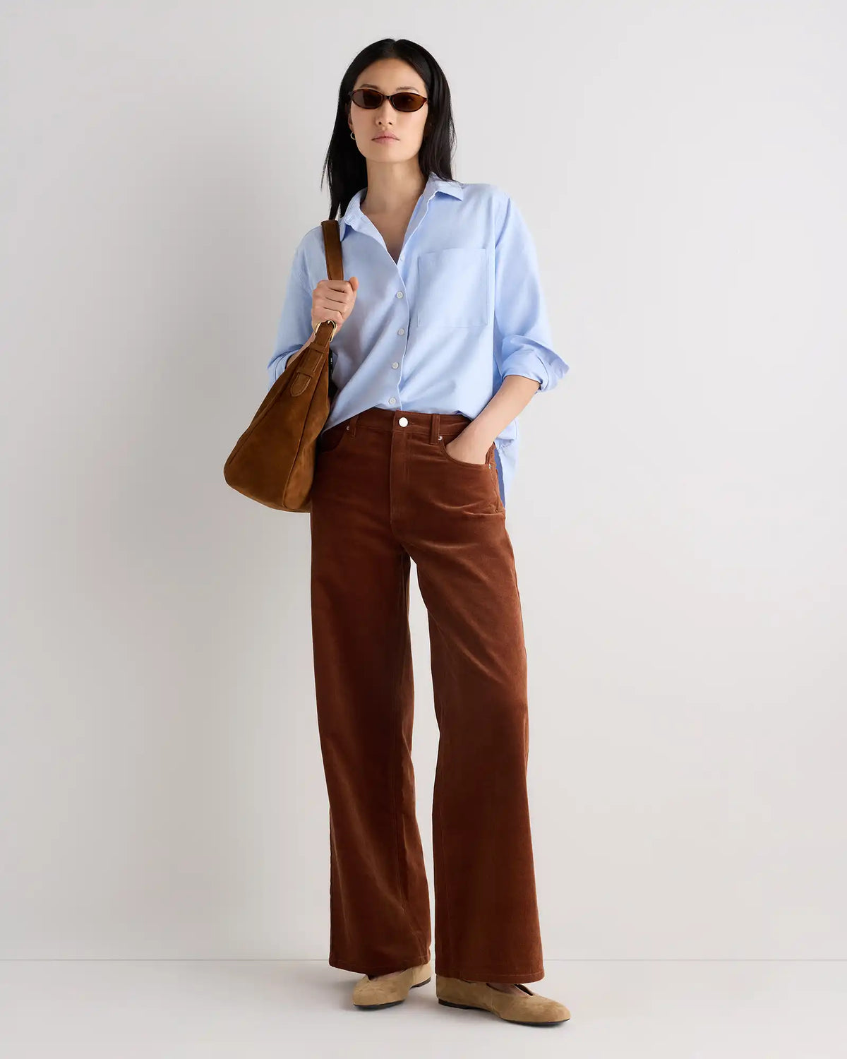 Organic Stretch Corduroy Wide Leg Pants