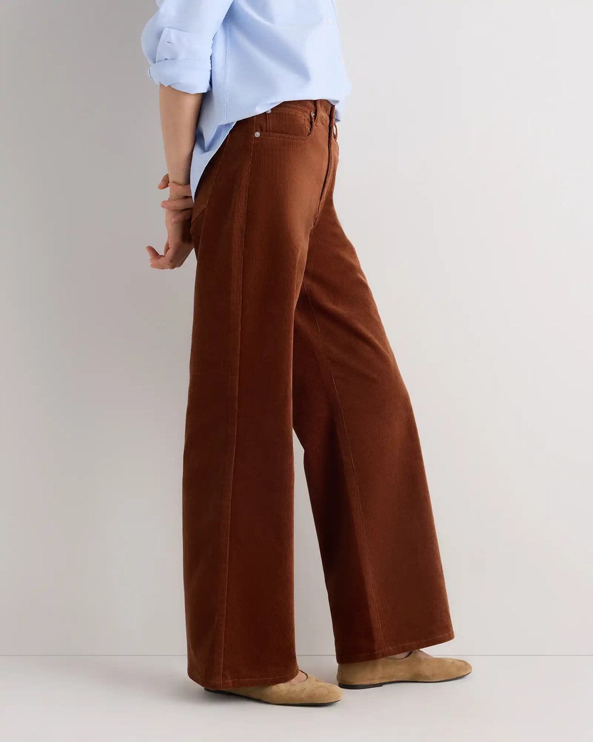 Organic Stretch Corduroy Wide Leg Pants