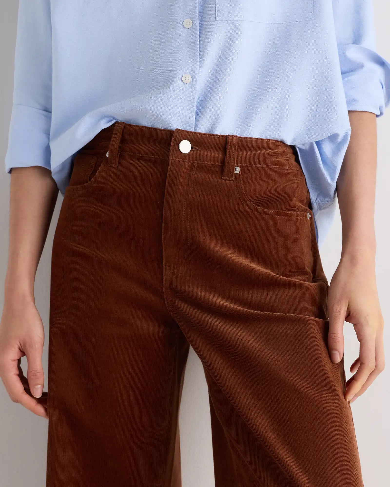 Organic Stretch Corduroy Wide Leg Pants