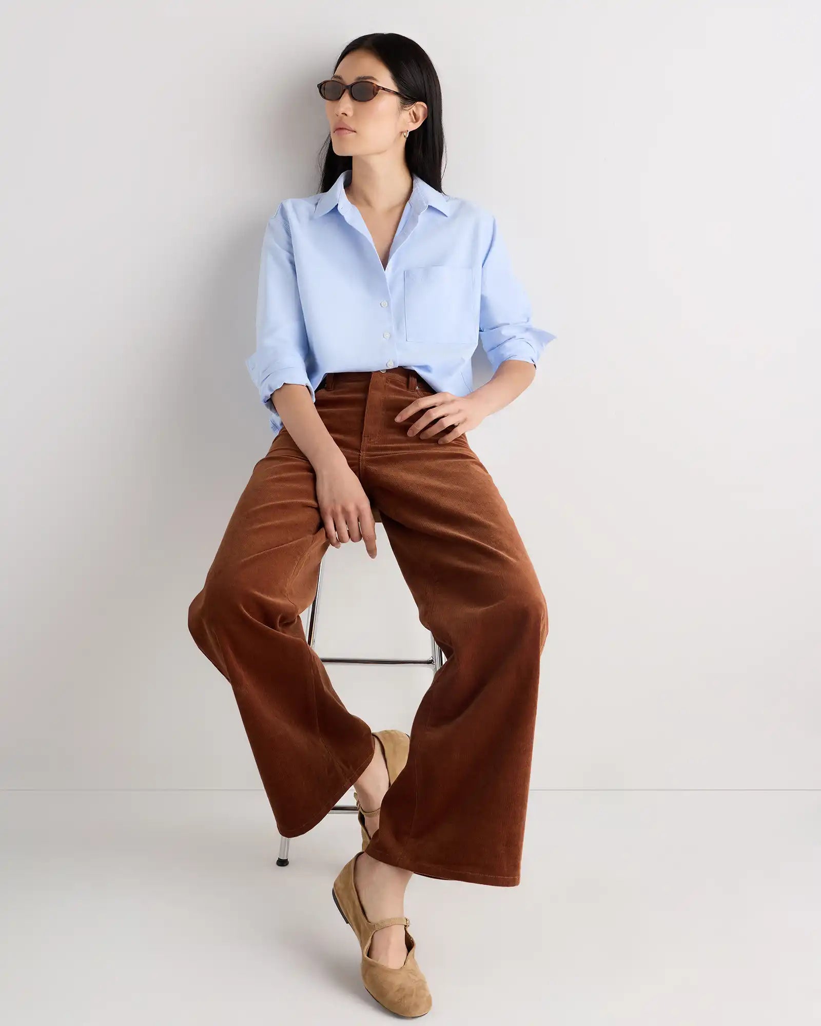 Organic Stretch Corduroy Wide Leg Pants