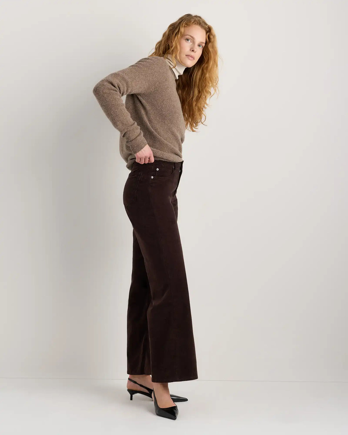 Organic Stretch Corduroy Wide Leg Pants
