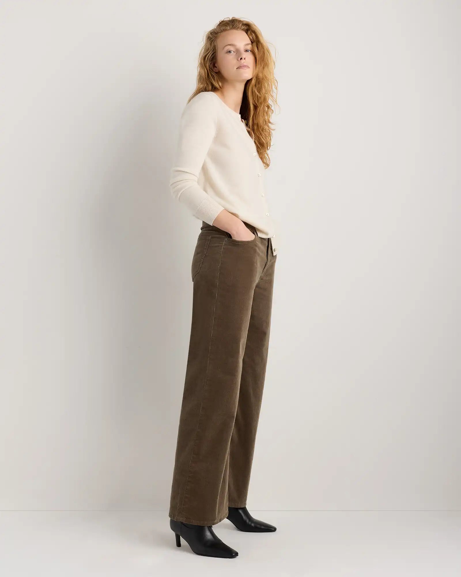 Organic Stretch Corduroy Wide Leg Pants