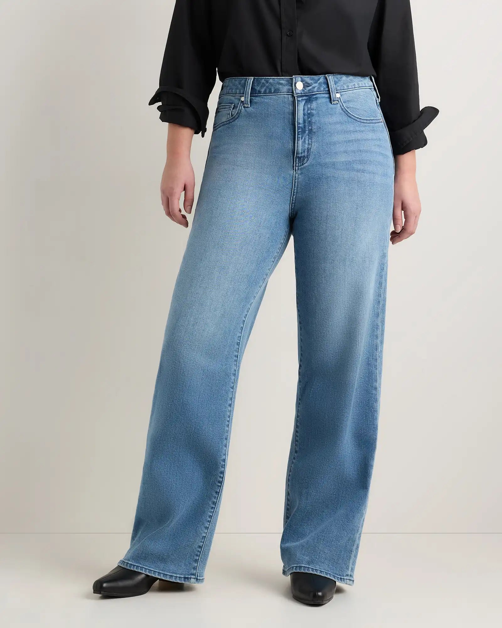 Curvy Bella Stretch Wide Leg Jeans