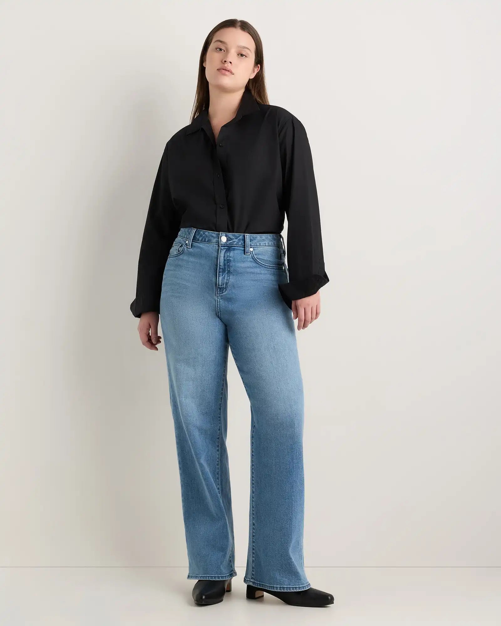 Curvy Bella Stretch Wide Leg Jeans