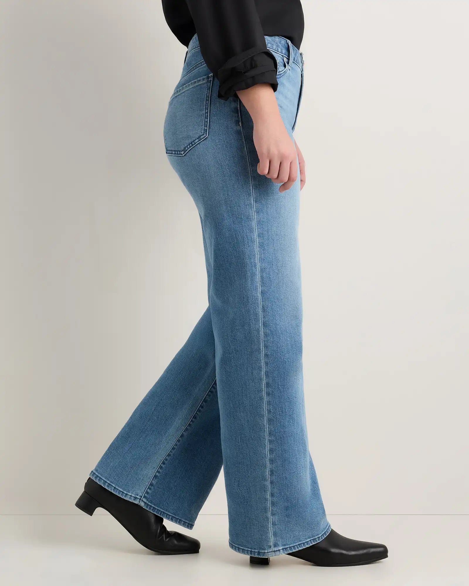 Curvy Bella Stretch Wide Leg Jeans