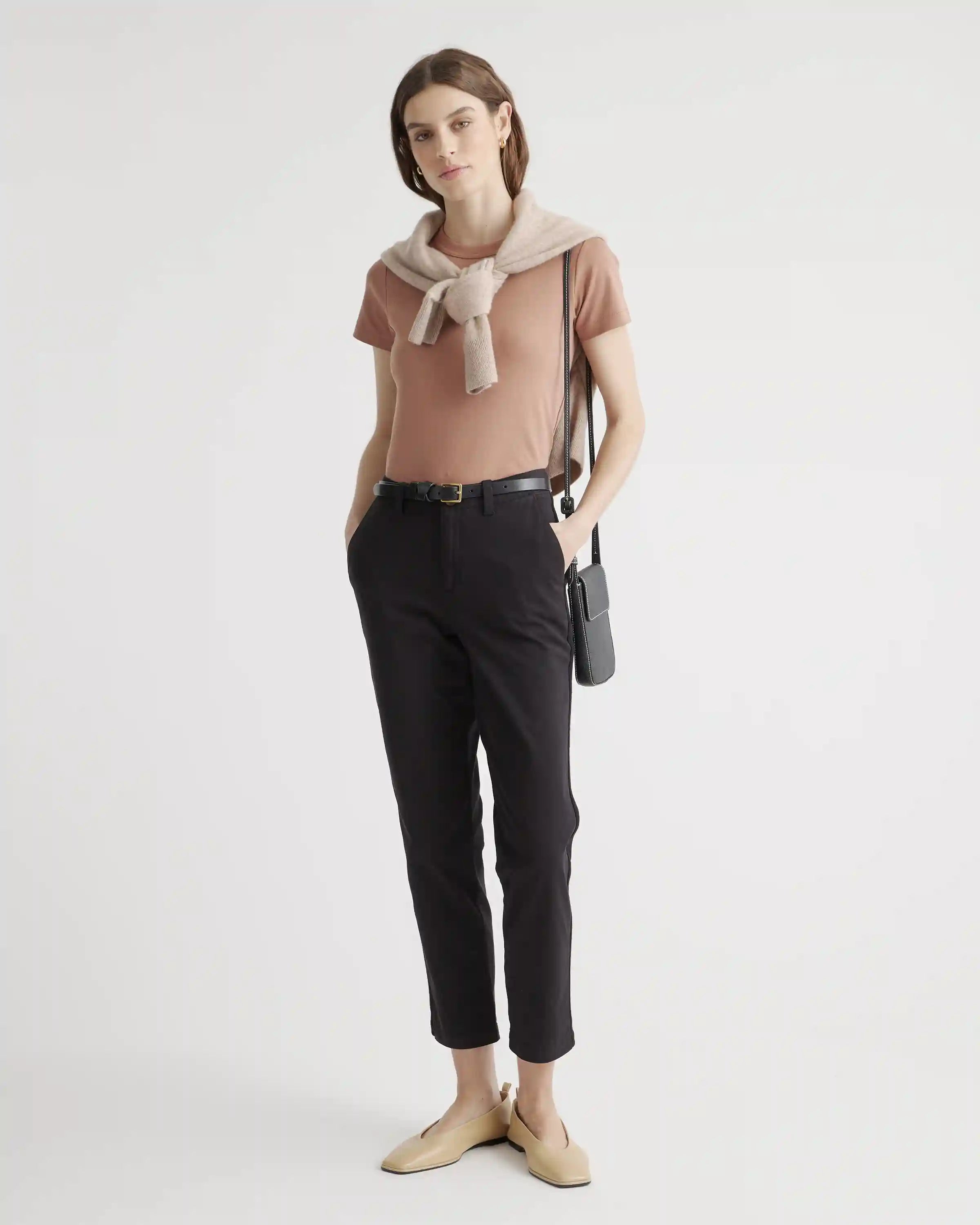 Stretch Cotton Twill Girlfriend Chino Pants