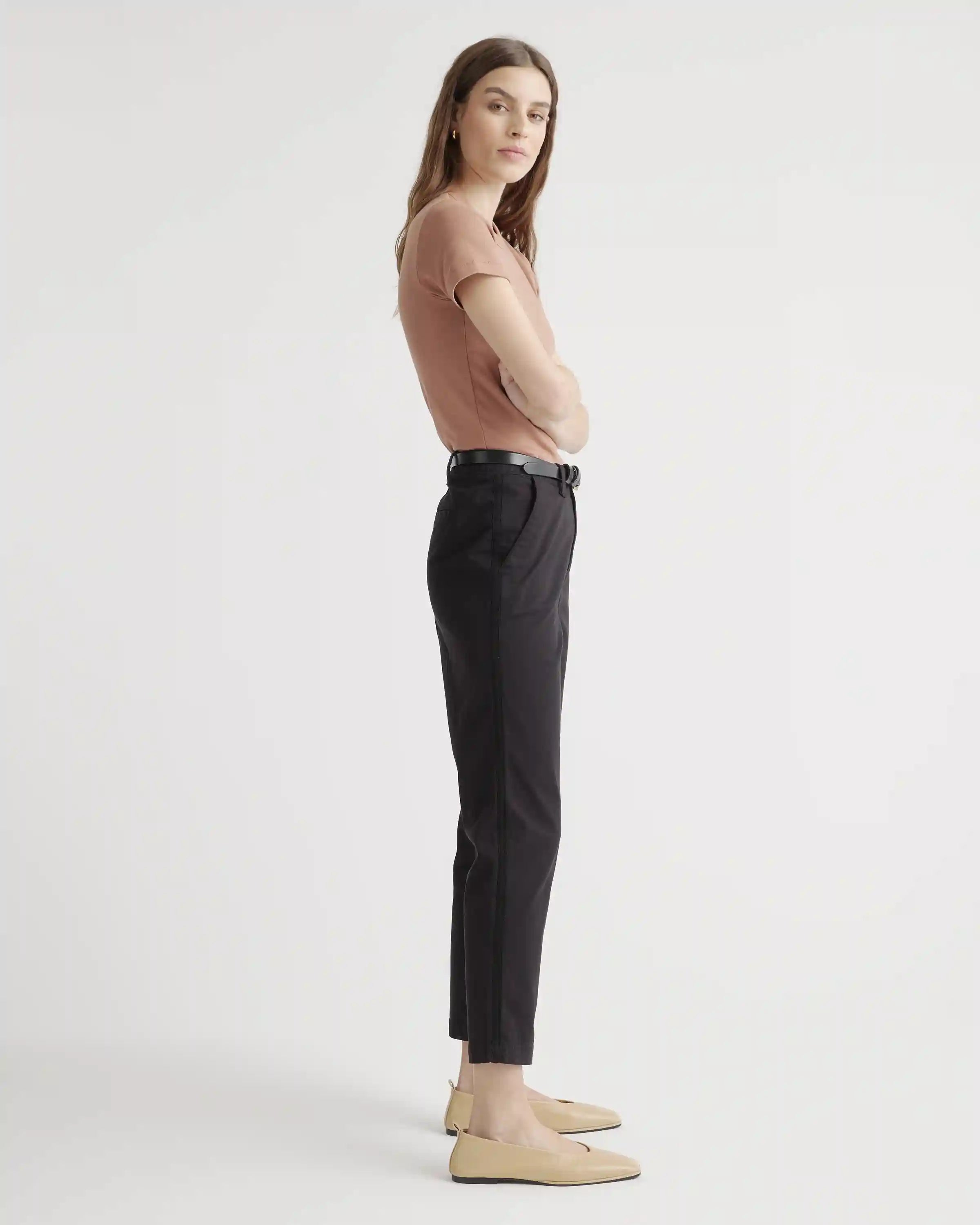 Stretch Cotton Twill Girlfriend Chino Pants