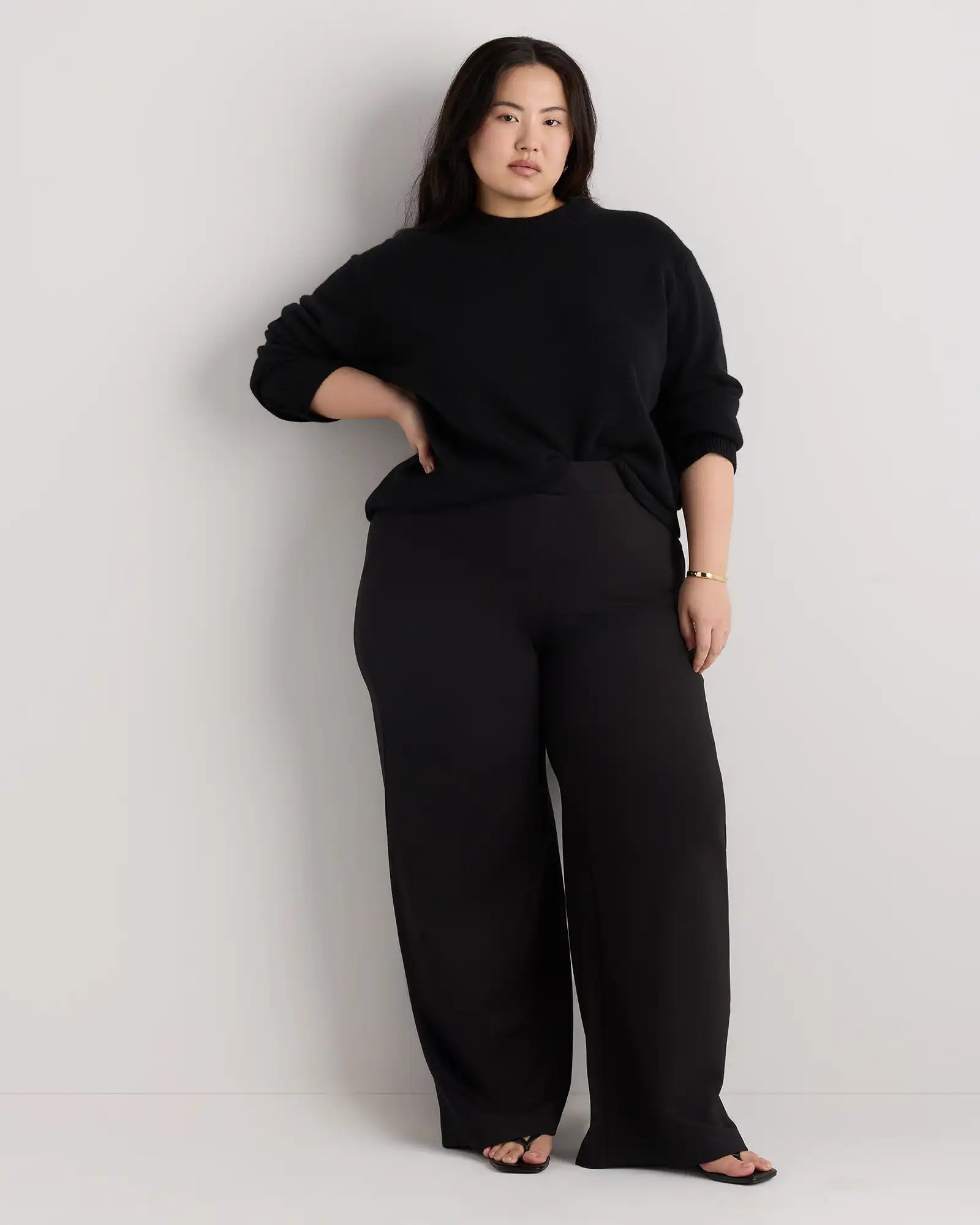Ultra-Stretch Ponte Wide Leg Pants