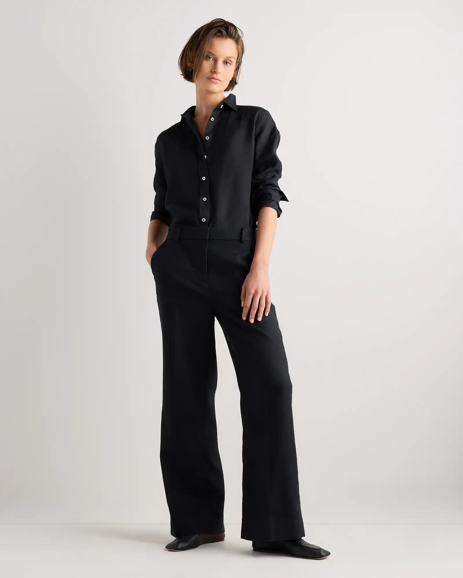 European Stretch Linen Trouser