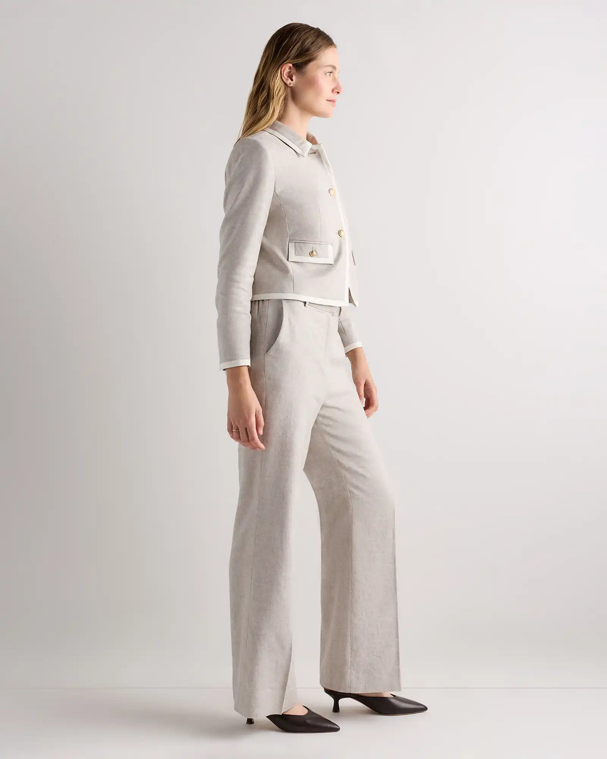 European Stretch Linen Trouser