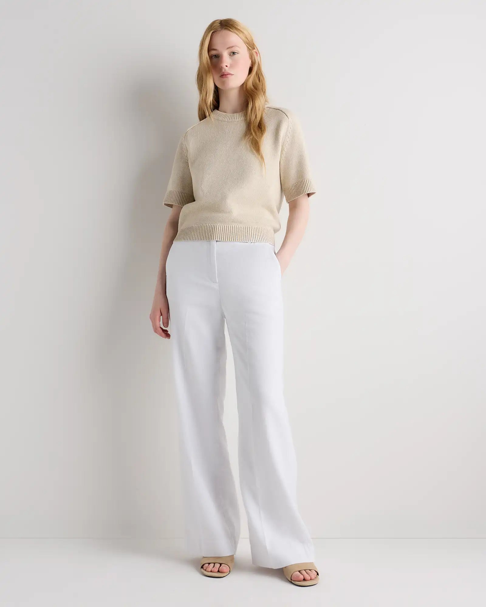 European Stretch Linen Trouser
