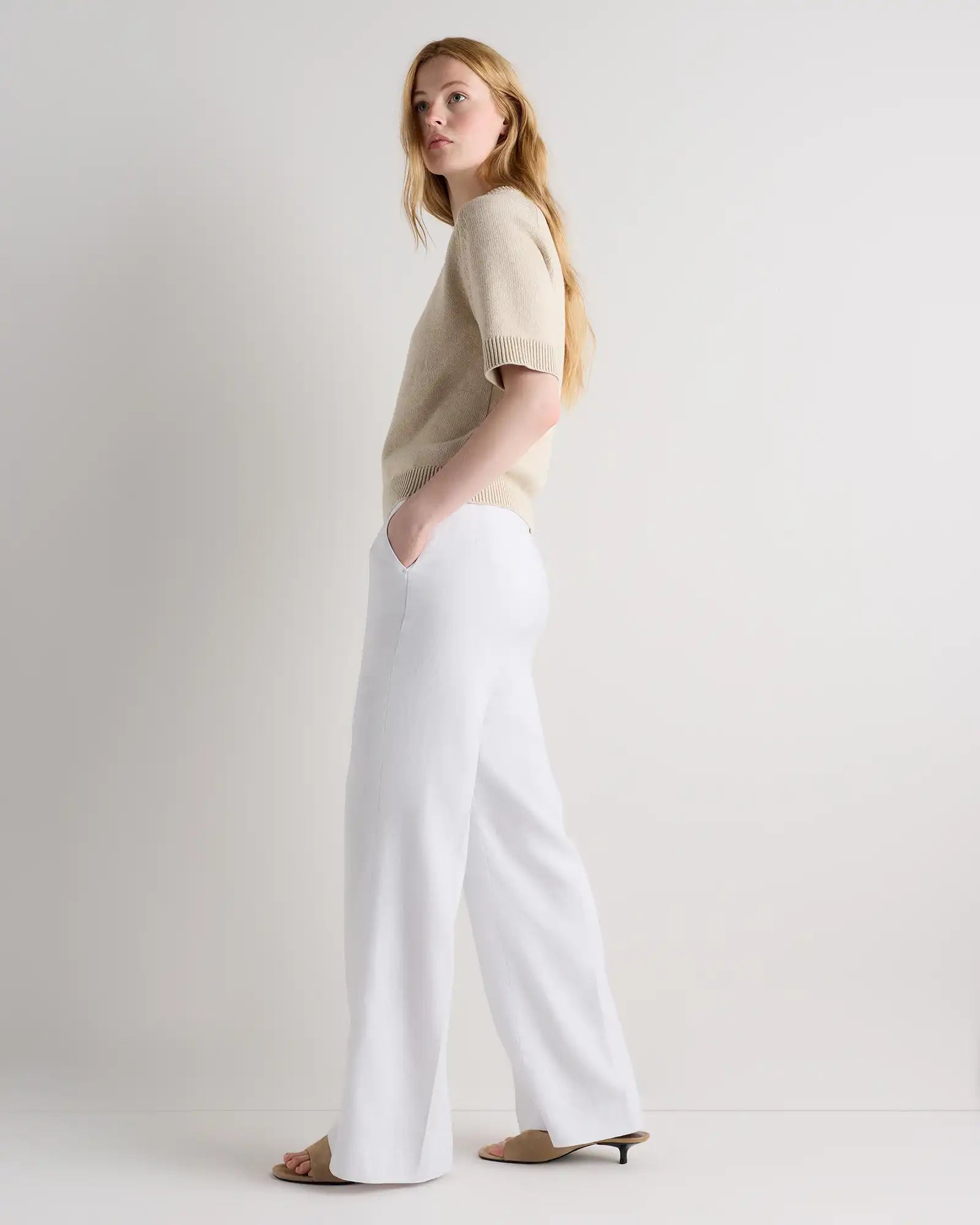 European Stretch Linen Trouser