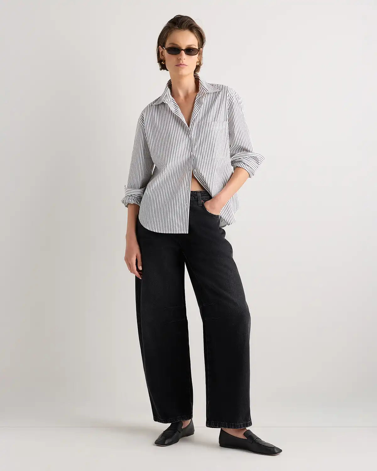 Maya Rigid Exaggerated Barrel Jeans