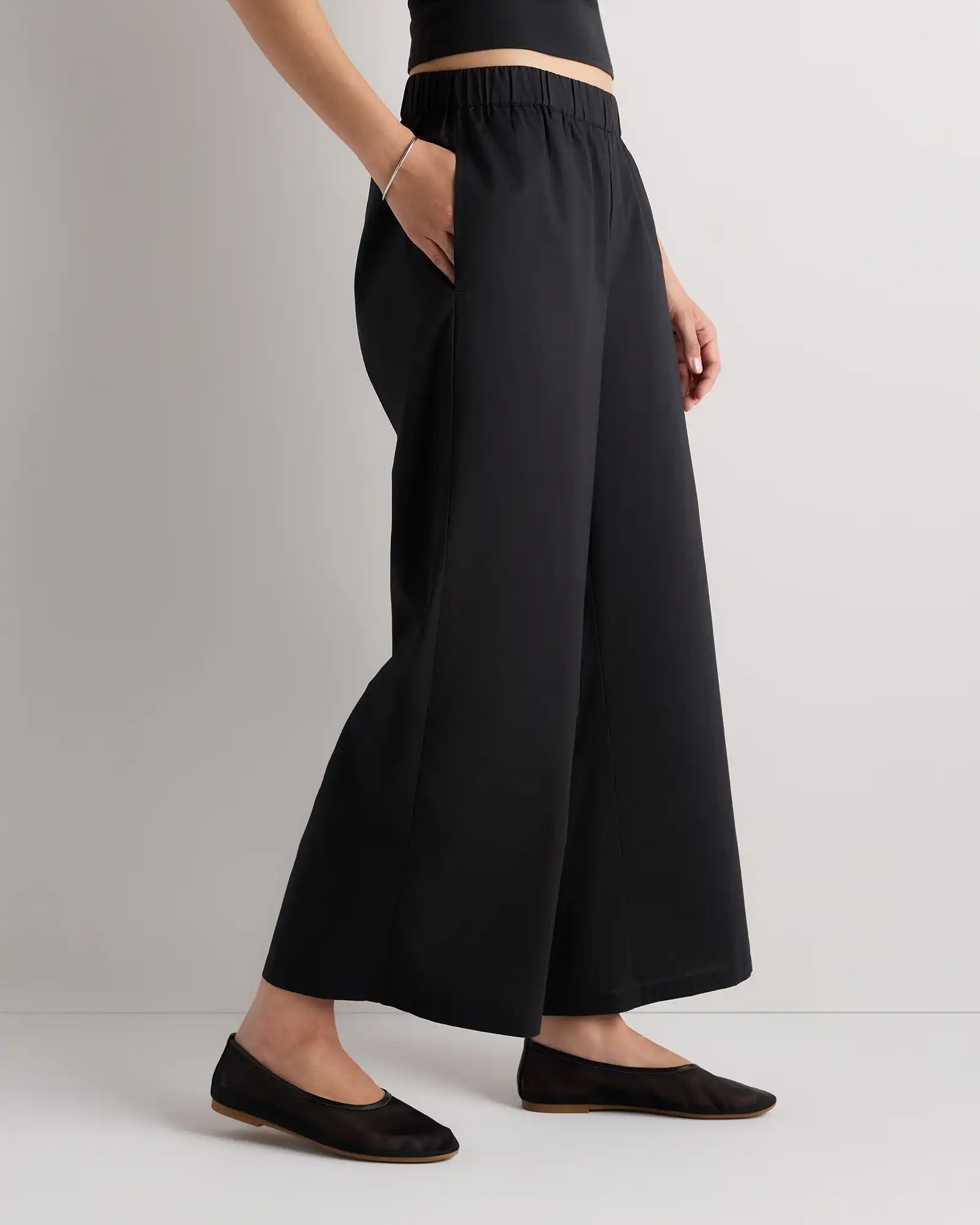 100% Organic Lightweight Poplin Wide Leg Pants