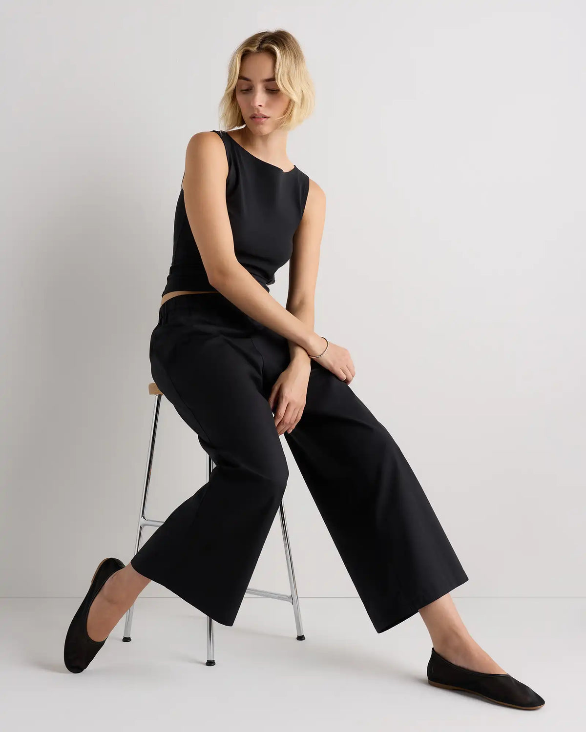 100% Organic Lightweight Poplin Wide Leg Pants