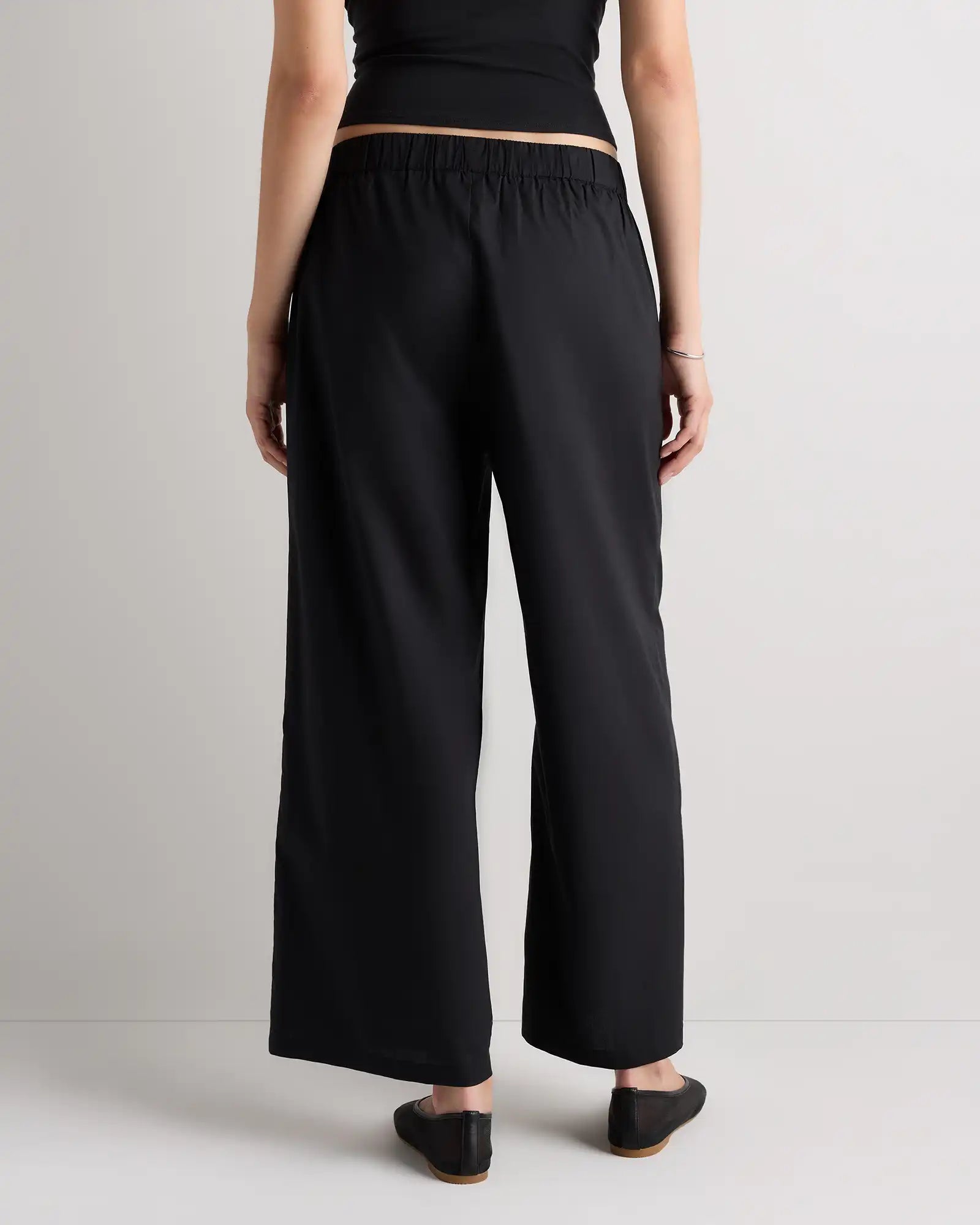 100% Organic Lightweight Poplin Wide Leg Pants