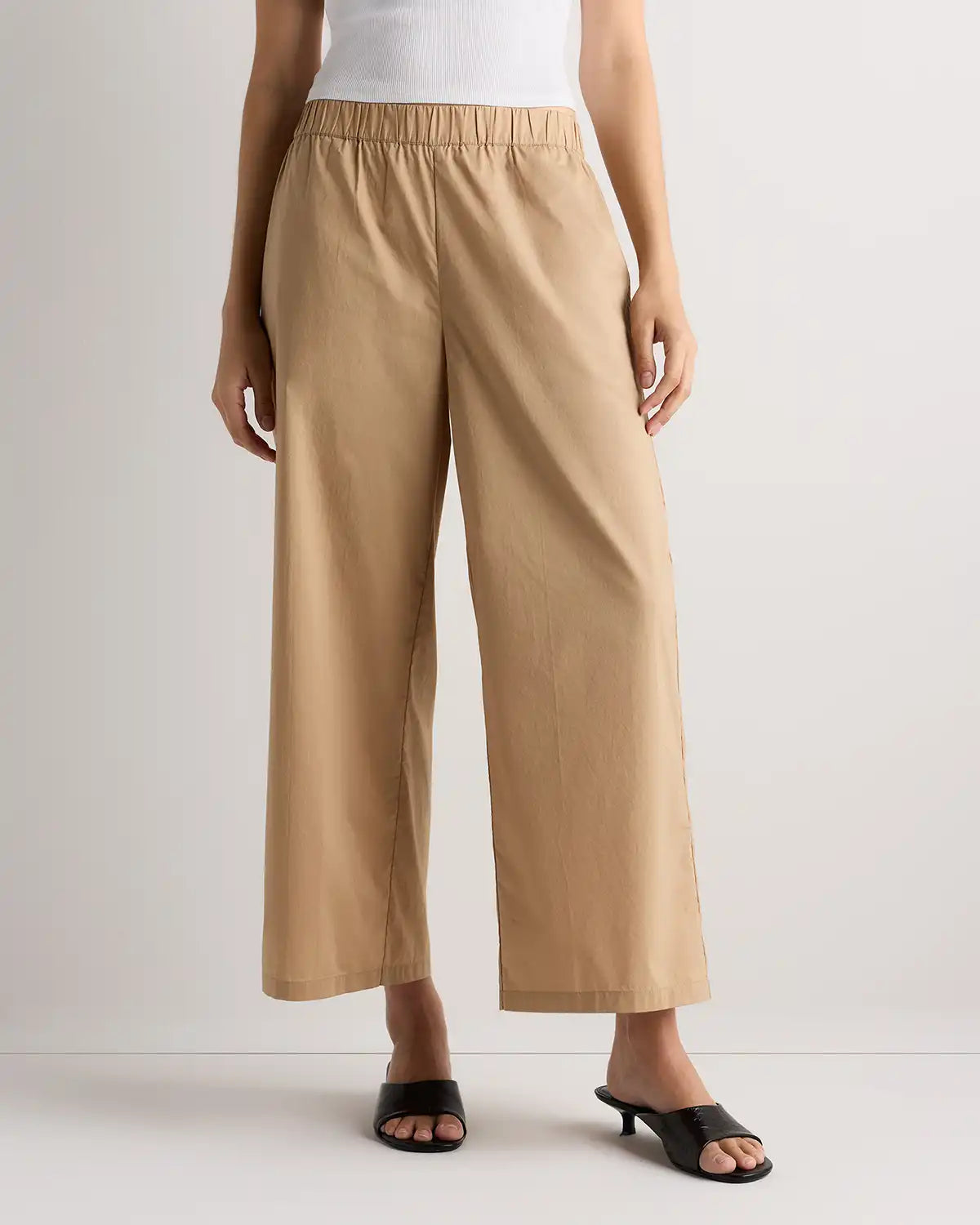 100% Organic Lightweight Poplin Wide Leg Pants